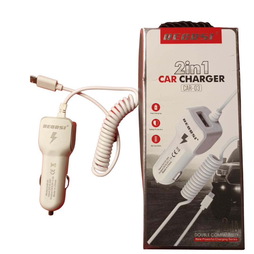 2 in 1 USB car charger